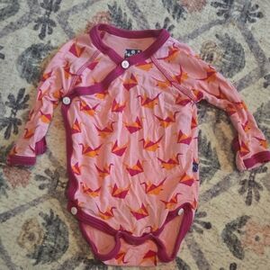 Kickee Pants Pink and Orange Origami Bodysuit
